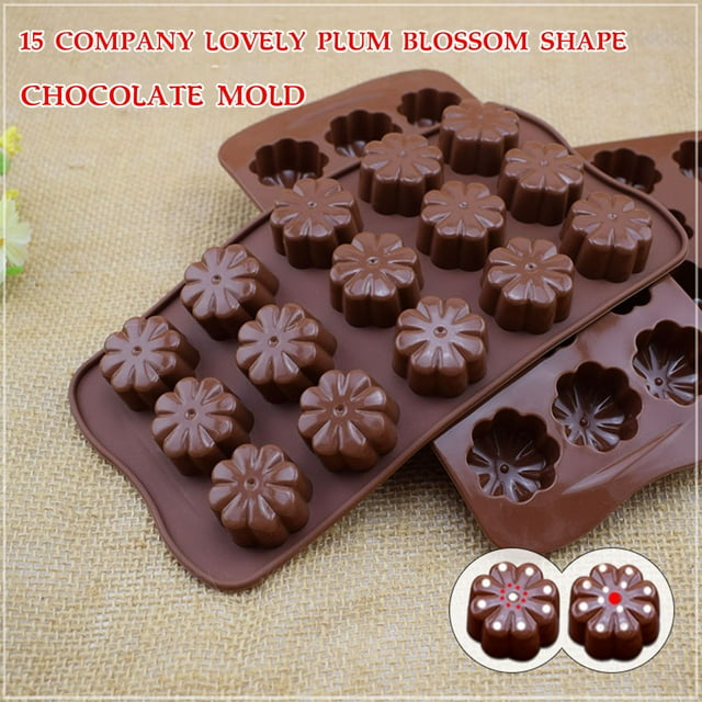 Avdolw DIY Cake Baking 15 Grids Flower Chocolate Mould Food Grade