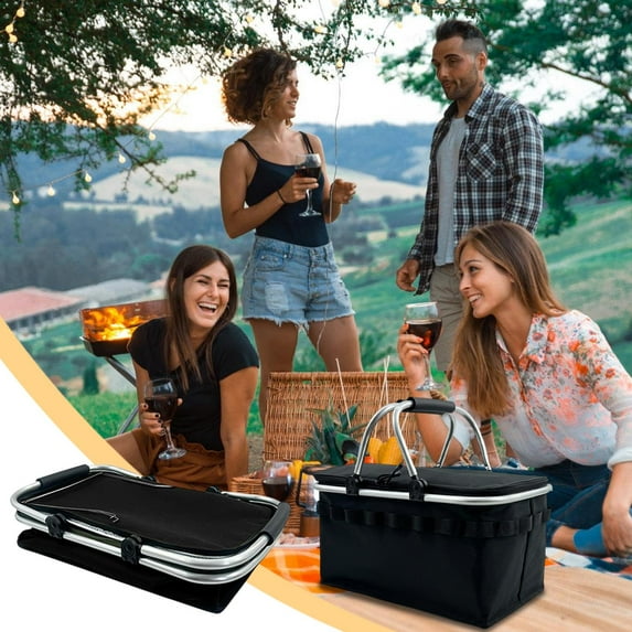 Avdolw Dual-Temperature Foldable Cooler Bag for Camping & Picnic - Insulated Oxford Thermal Tote w/Large Capacity, Portable Ice Pack Carrier