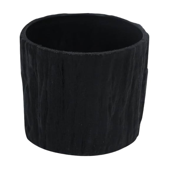 Avdolw Faux Tree Bark Plastic Planter Pot for Succulents and Herbs - Lightweight Indoor Outdoor Flower Container, Versatile Design for Home and Office Use,Black