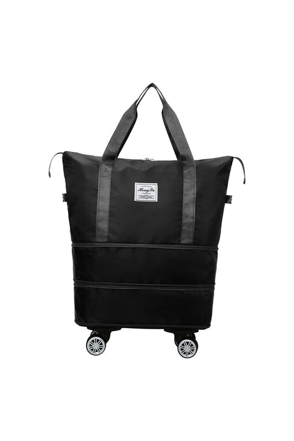 Foldable Travel Bag Expandable,Rolling Duffle Bag with Wheels,Weekender Travel Bag with Detachable Rolling Wheels for Women and Men,Travel Tote Duffel Bag