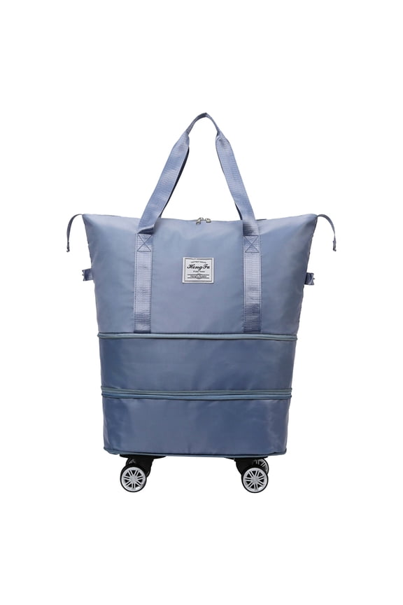 Foldable Travel Bag Expandable,Rolling Duffle Bag with Wheels,Weekender Travel Bag with Detachable Rolling Wheels for Women and Men,Travel Tote Duffel Bag