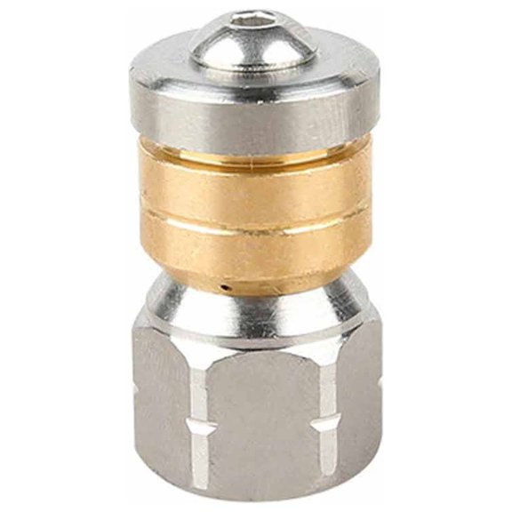 Avdolw Heavy Duty Washer Sewer Spout Nozzle Cleaning Sprayer Pipe Unclogger - Reverse Airflow, 5000 PSI, 1/4 Interface, Stainless Steel, Fits Corners, Suitable for Hot Water up to 310°F - 61x31mm