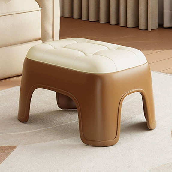 Avdolw Home Plastic Small Stool - Thickened, Stackable, for Living Room & Bathroom | Comfortable Leatherette Seat, Sturdy Structure