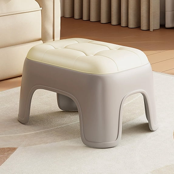 Avdolw Home Plastic Small Stool - Thickened, Stackable, for Living Room & Bathroom | Comfortable Leatherette Seat, Sturdy Structure