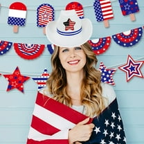 Avdolw Independence Day Star Cowboy Hat - Patriotic Western Party Hat, Comfortable & Stylish, Unique Five-Pointed Design