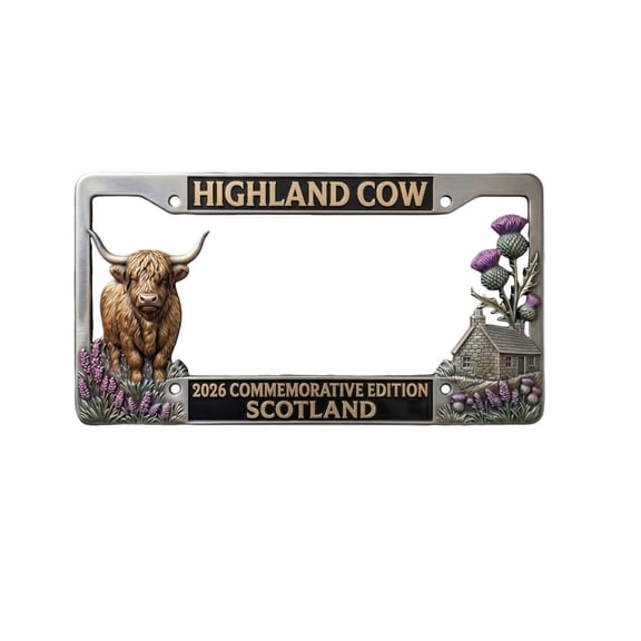 Avdolw License Frame Cow Commemorative Edition – Cute & Playful Car License Plate Protector with Easy Installation, Durable Material, and Edge Protection for SUVs and Sedans (A)