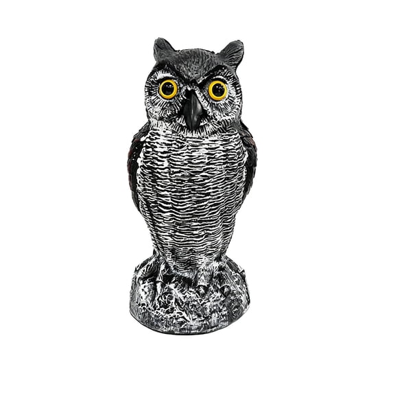 Avdolw Lifelike Horned Owl Statue - Realistic Plastic Bird Decoy for Garden/Outdoor Use, Deterrent for Pigeons, Squirrels & Rabbits, Weather - Resistant, 220g,Multicolor A