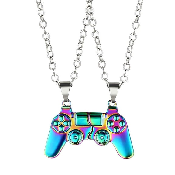 Avdolw Magnetic Game Controller Necklace for Couple Matching Console Handle Pendant for Best Friends Friendship Valentine's Gifts Him and Her Lovers Jewelry