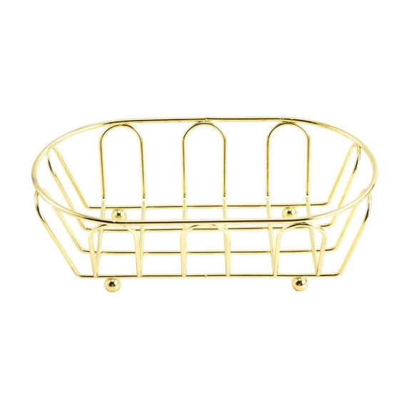 Avdolw Metal Mesh Food Serving Tray - Durable Stainless Steel Snack Organizer for Chips, Chicken, and Bread - Perfect for Home Dining, Diner, and Catering Spaces,Gold