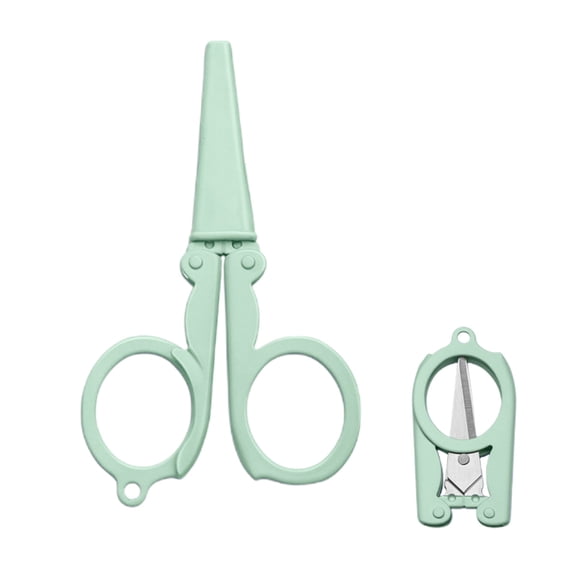 Avdolw Mini Portable Travel Scissors - Folding Stainless Steel Scissors, Compact Design for Easy Carrying, Multifunctional Use for Office, Crafting, and Travel,Green