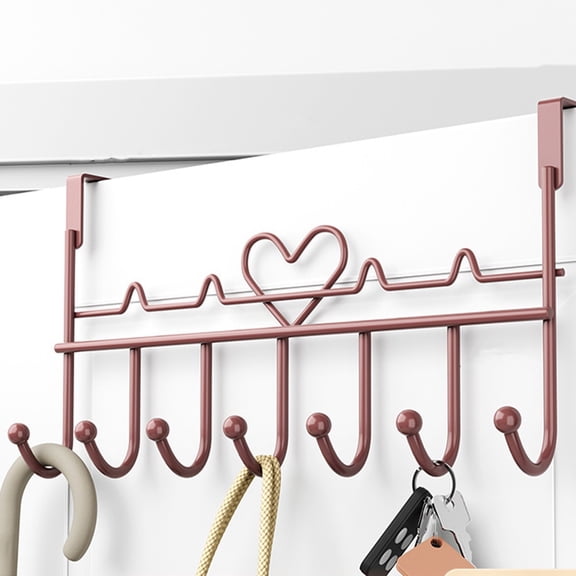 Avdolw No Punch Hooks for Door, Heavy Duty Waterproof Iron Towel & Key Bag Hangers, Space Saver for Bathroom Bedroom Entryway