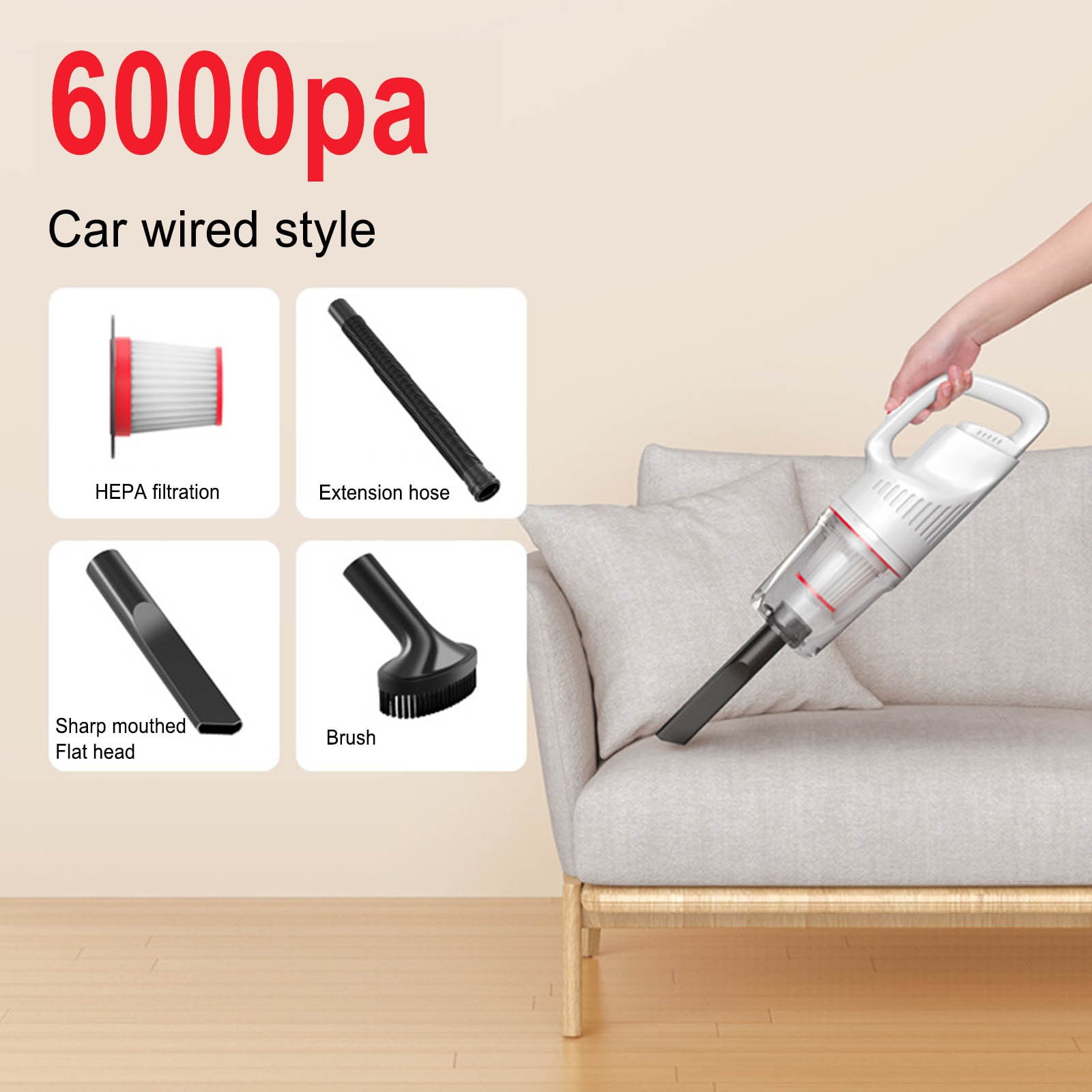 Avdolw Portable Stick Vacuum Cleaner with Strong Suction and 2in1 Mop