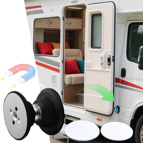 Avdolw RV Magnetic Door Catch - Adhesive & Screw Installation, Sturdy Door Holder for RVs, Campers & Trailers, Ensures Secure Attachment