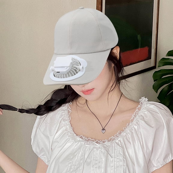 Avdolw Rechargeable Fan Cap for Adults - Outdoor Sunscreen Hat with UPF 50+, Adjustable Wind Speed, 360° Fan Rotation, USB Charging