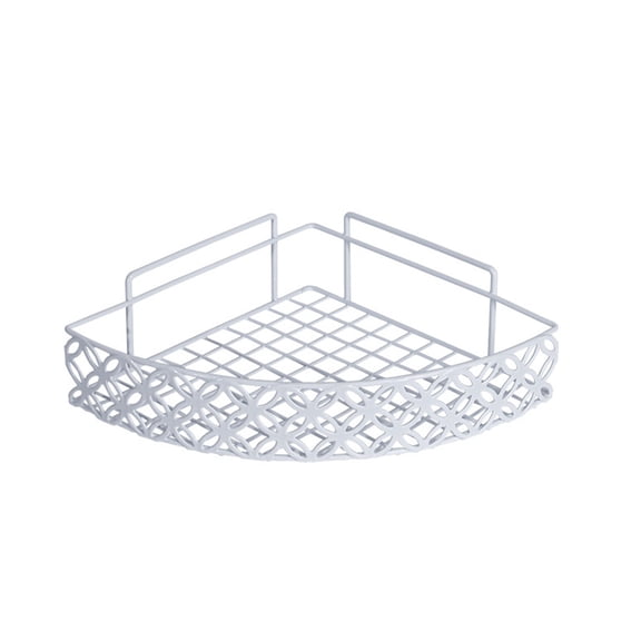 Avdolw Shower Caddy Shelf Organizer Rack - Iron Bathroom Storage Solution for Shampoo, Body Wash & Accessories - Easy Installation, Punch - Free Design, Convenient Drainage System,White