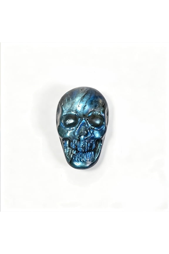 Skull Flash Crystal Labradorite Pendant - Intricate Carving Jewelry for Unique Style, Perfect Gift for Any Occasion,Multicolor