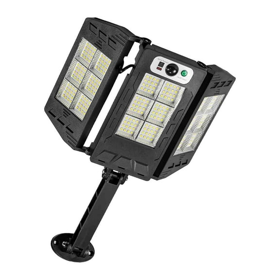 Avdolw Solar Outdoor Wall Light 3 Lighting Modes Intelligent Induction Floodlight for Front Door Garden Garage High Power 2835 LED Remote Control Auto Day Night Sensor,Black