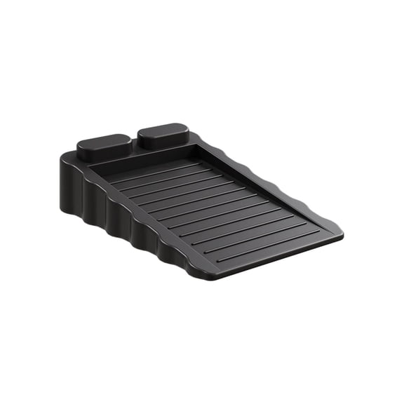 Avdolw Stackable Adjustable Plastic Door Stop Wedge, Drill-Free Anti-Slam Door Blocker Durable Safety Home Room Security Accessory,Black