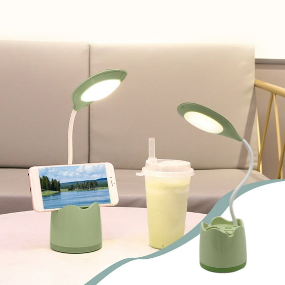 Avdolw Three-Speed Eye Protection Desk Lamp, USB Rechargeable LED Study Light with 3 Color Modes and 10 Brightness Levels, Portable Gooseneck Reading Lamp for Dorm, Office, Bedside - White