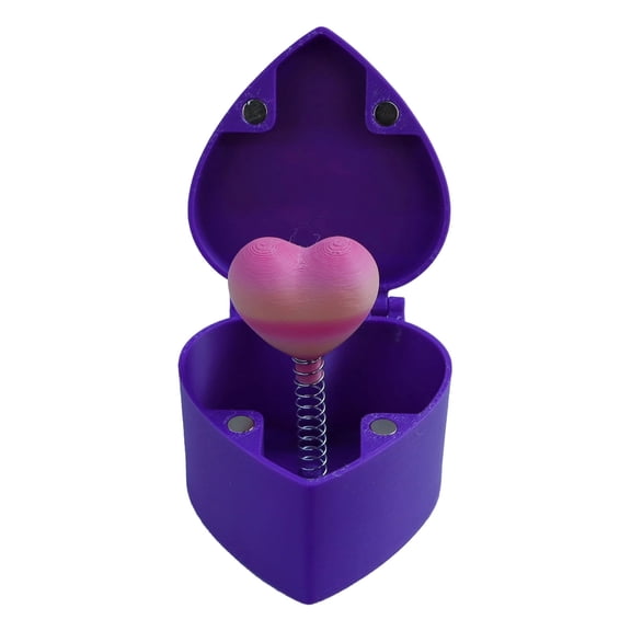 Avdolw Valentine's Heart Surprise Gift Box - Printed Pop - Up Love Reveal for Chocolates, Rings & Small Presents, Lightweight & Reusable Plastic, No Batteries Needed,Purple