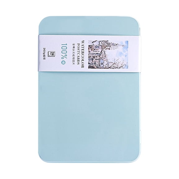 Avdolw Watercolor Postcards Blank - 24 Sheets Fine Grain Sturdy Paper for Notes, Greeting Cards, and Art - Convenient Tin Packaging for Artists and DIY Lovers,Blue