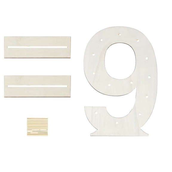 Avdolw Wooden Donut Stand Number 5 to 9 for Birthday, Wedding, Graduation, and Party Decor – Sturdy Wood Display Rack for Desserts, Cake Pops, and Treats – Easy Assembly and Storage,Beige D