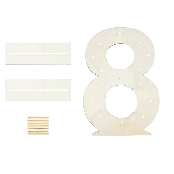 Avdolw Wooden Donut Stand Number 5 to 9 for Birthday, Wedding, Graduation, and Party Decor – Sturdy Wood Display Rack for Desserts, Cake Pops, and Treats – Easy Assembly and Storage,Beige C