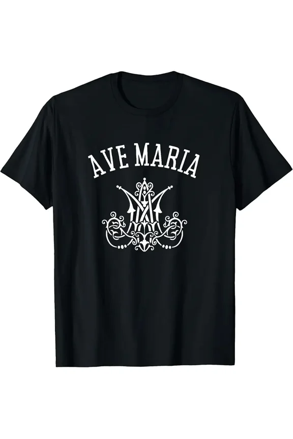 Ave Maria Monogram Symbol Holy Mary Mother of God Catholic T-Shirt
