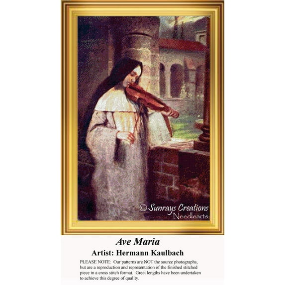 Ave Maria, Vintage Cross Stitch Pattern (Pattern Only, You Provide the Floss and Fabric)
