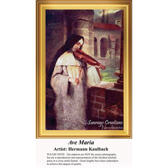 Ave Maria, Vintage Cross Stitch Pattern (Pattern Only, You Provide the Floss and Fabric)