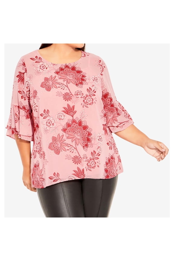 Womens Floral Tunic Blouse, Multicoloured, Plus Size, 26/28