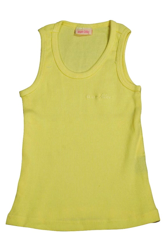 - Little Girls' Ribbed Tank Top with Emboidered Logo 3024-4 (Yellow)