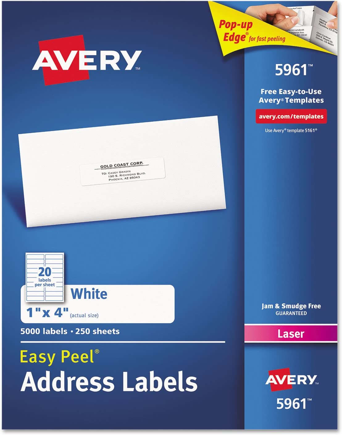 Ave5161 Avery Easy Peel Address Label