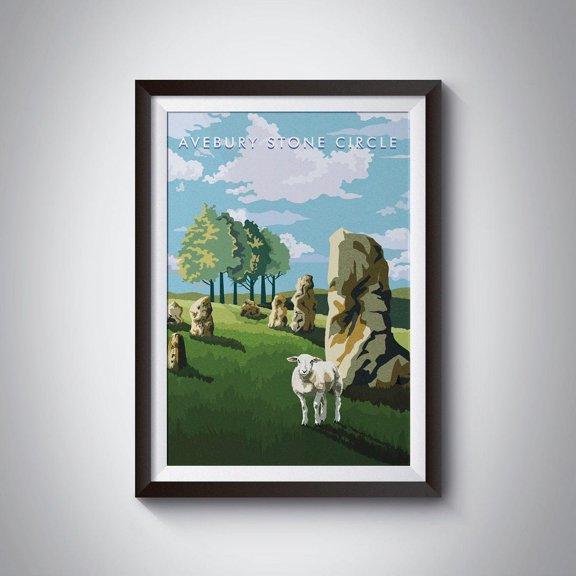 Avebury Stone Circle Wiltshire Neolithic Monument Artwork Unframed Paper Print