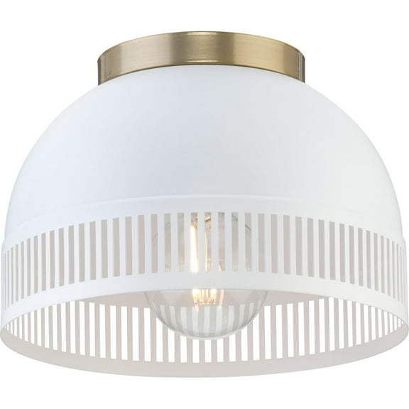 Avec 10 in. 1-Light Champagne Bronze Transitional Flush Mount Light