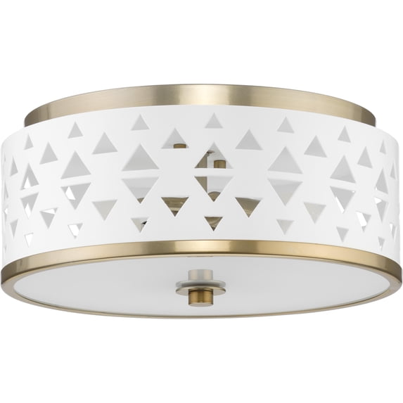 Avec 12.5 in. 1-Light Champagne Bronze Global Metal Flush Mount Light