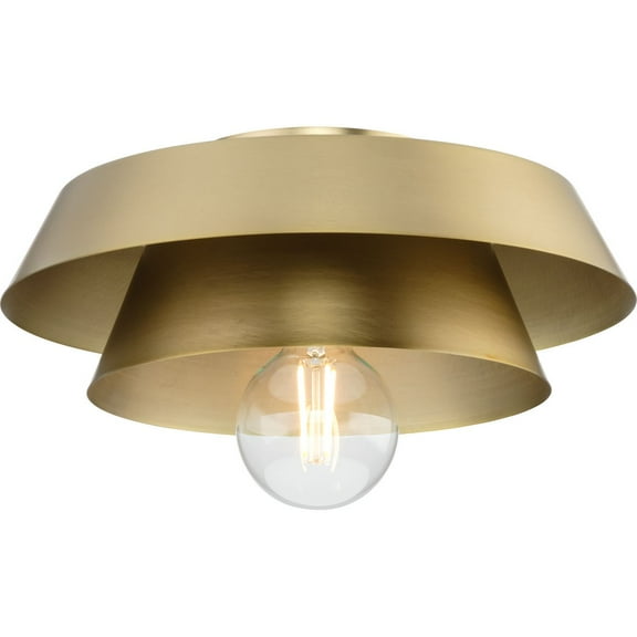Avec 12 in. 1-Light Brushed Gold Luxe Flush Mount