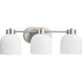 thumbnail image 1 of Avec 22-in 3-Light Brushed Nickel Bath Contemporary Vanity Light, 1 of 11