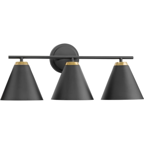 Avec 22-in 3-Light Matte Black Contemporary Bath Vanity Light