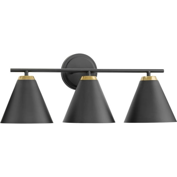 Avec 22-in 3-Light Matte Black Contemporary Bath Vanity Light