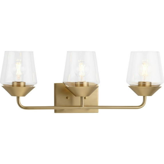 Avec 24.25 in. 3-Light Brushed Gold Contemporary Bath Vanity Light
