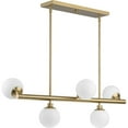 thumbnail image 1 of Avec 34 in. 5-Light Brushed Gold Contemporary Linear Chandelier, 1 of 1