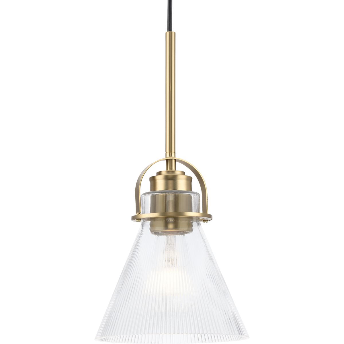 Avec 7.75 in. 1-Light Brushed Gold Industrial Pendant