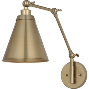 Open Box Avec Brynlee Collection Indoor Transitional Champagne Bronze Wall Sconce with Metal Shade