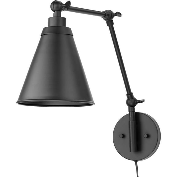 Avec Brynlee Collection Transitional Matte Black Wall Sconce with Metal Shade