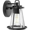 thumbnail interactive-video image 1 of Avec Clifford Collection Modern Craftsman Matte Black Outdoor Wall Lantern with Clear Glass Shade, 1 of 18