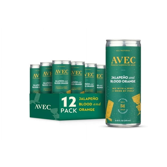 Avec Drinks Jalapeño & Blood Orange Mixer 8.45 Oz Can - Pack Of 12