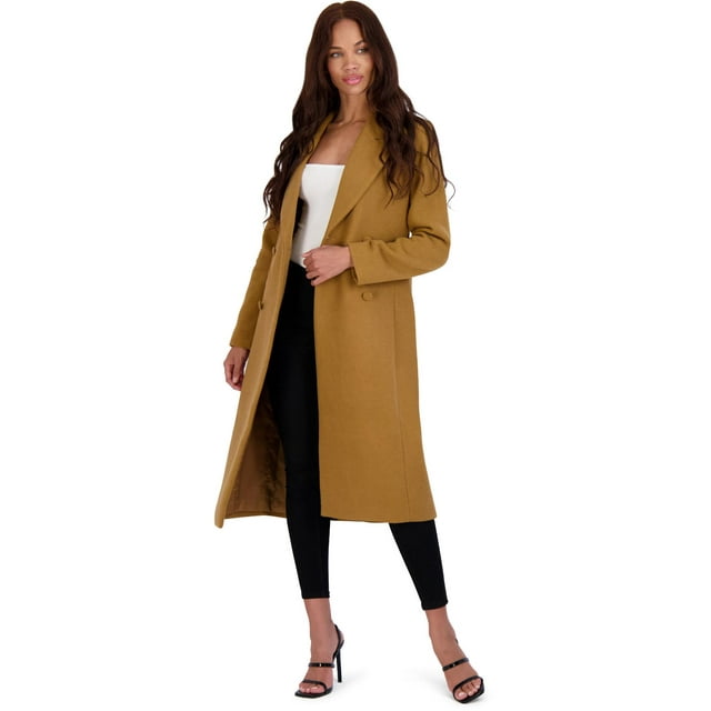 Avec Les Filles Women’s Double Breasted Tailored Wool Blend Coat with ...