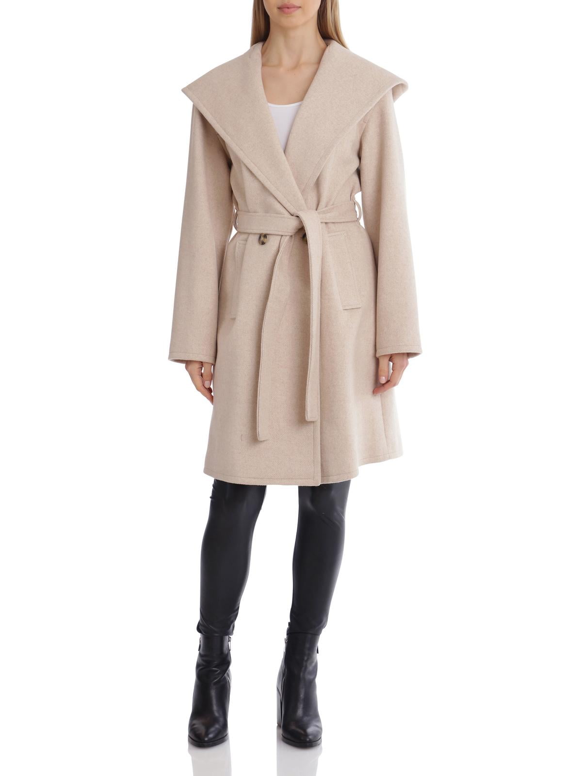 Avec Les Filles Women s Double Breasted Twill Hooded Robe Coat