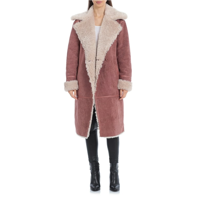 Avec Les Filles Baker Faux Shearling Coat XS Extra on sale Small Sherpa Long Faux Suede